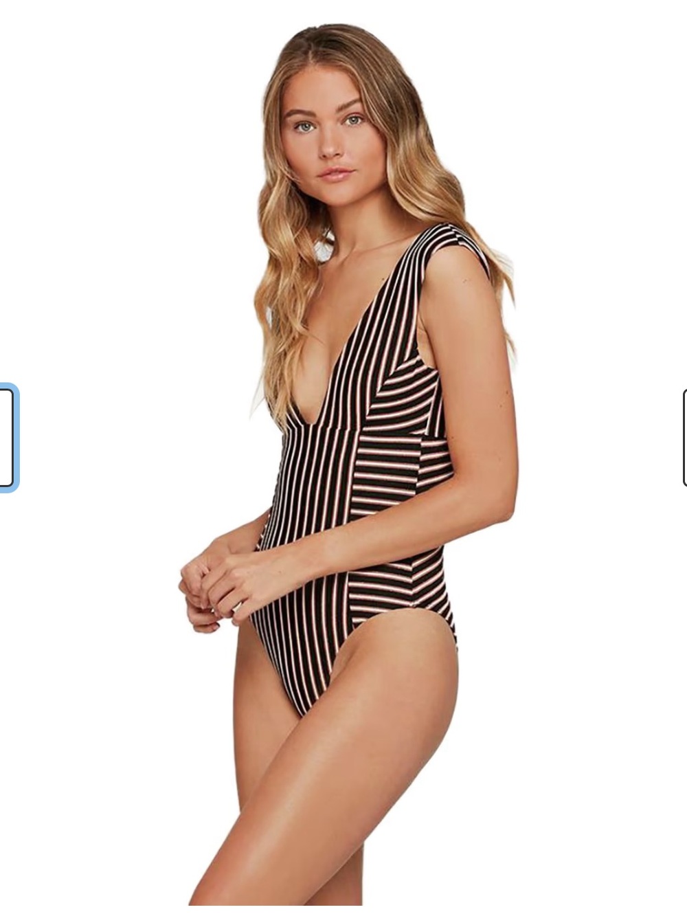 L Space Sunscape One-Piece Swim Suit Metallic Striped Woman's 6